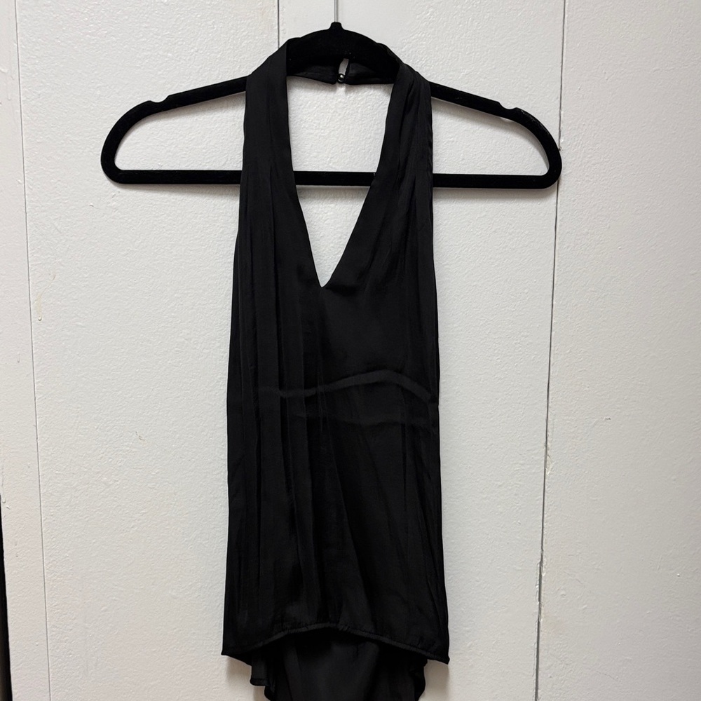 o.p.t Black Satin Dress